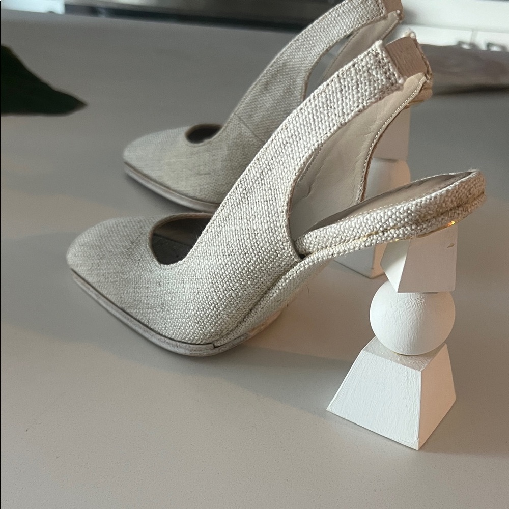 Jacquemus Linen Slingback Pumps